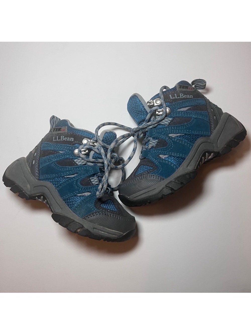 L.L. Bean Kids' Size 11 Trail Model Hikers Blue Hiking Boots Shoes